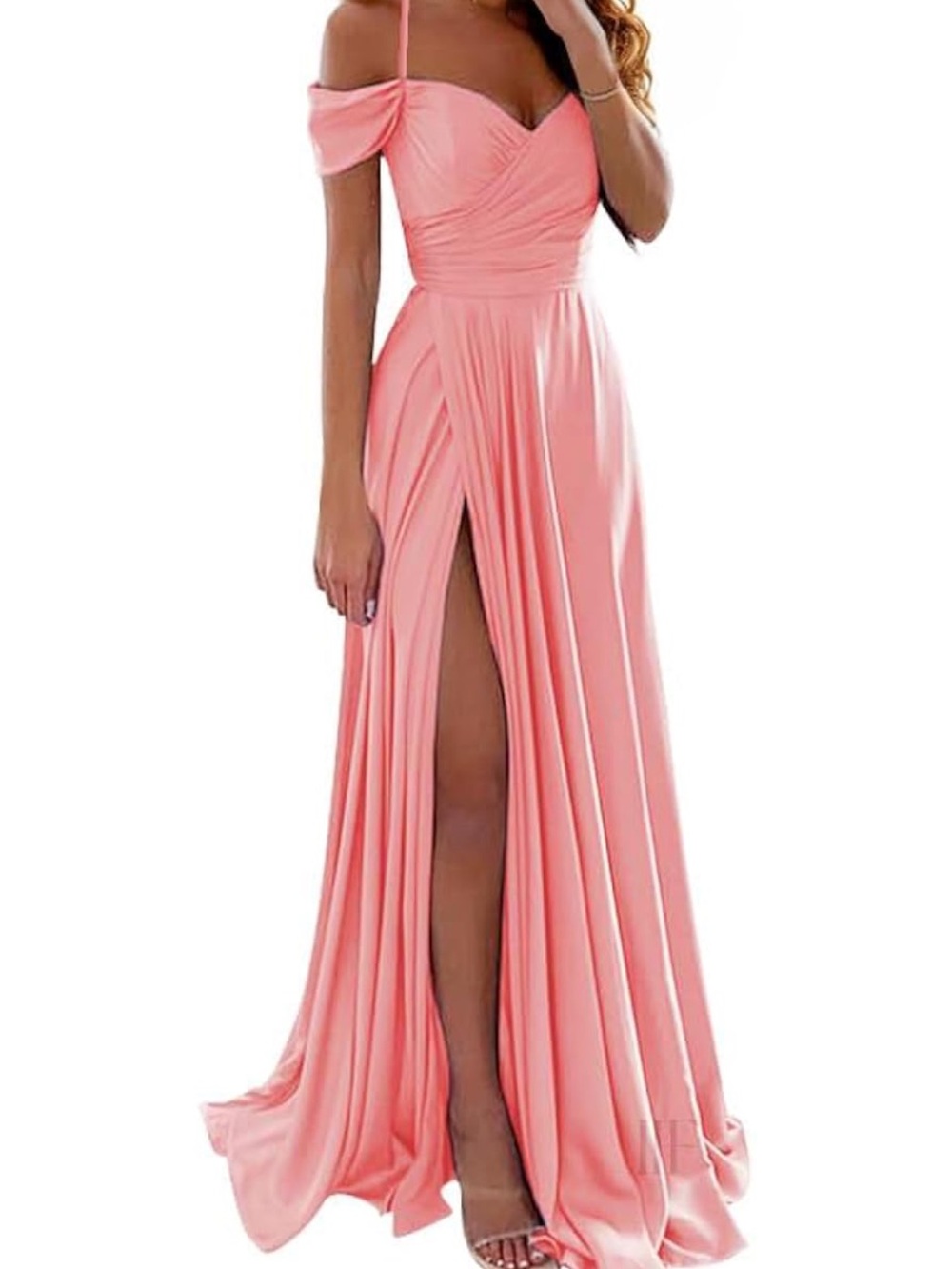 Off-Shoulder Pink Evening Gown - Elegant Women’s Dress